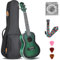 Ukulele Kinder Erwachsene, Gitarre Kinder 23 Zoll, Sopran Ukulele Handcraft, Mahagoni Holz Hawaii Gitarre mit Saiten Gurt Plektren Gigbag, Kleine Instrument Anfänger Kindergitarre ab 6 Jahre, Grün