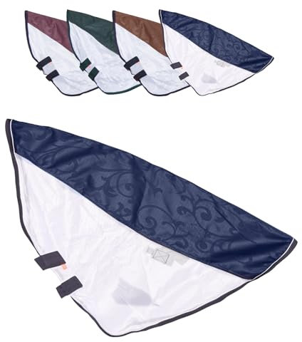 RL24 - Halsteil Regen- & Fliegendecke 600D IRHSuper-Dry – Halsteil für Pferdedecke aus atmungsaktivem Mesh – Schutz vor Insekten – doppelter Klettverschluss – in Navy – Größe M