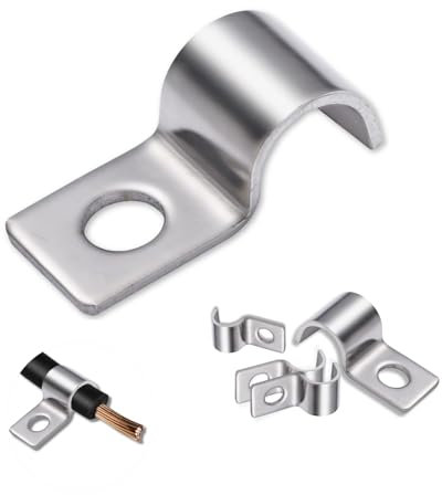 50 Pezzi Morsetto per Tubi: M12 U-Fascette Stringitubo Acciaio Inox, 12mm Morsetti per Tubi, Collari per Tubi, U-Fascette Metalliche Stringitubo,Fermacavo unico foro Morsetti per tubo gas, tubo pvc