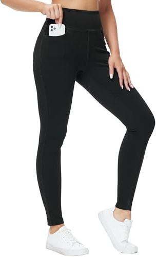 THE GYM PEOPLE Damen Jeggings Stretch High Waist Skinny Jeans mit Taschen | Elastischer Hosenbund, Bauchkontrolle, 4 Taschen, 4-Wege-Stretch, Atmungsaktiv, Jean Leggings für Mode, Yoga, Arbeit, Wandern
