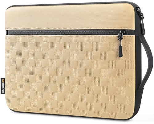 DOMISO 15.6 Inch Laptop Sleeve Case – Lightweight Waterproof Protective Cover for MacBook Air M3 2024/2023, MacBook Pro 15.6, Dell XPS, HP Pavilion & More | Beige