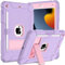 TOPWANT Case for iPad 9th 8th 7th Generation (10.2 inch, 2021/2020/2019), Shockproof Protective iPad 10.2 Case with Built-in Stand/Pencil Holder, Light Purple+Pink