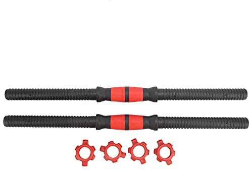 Hantelbalken Hantelgröße 50 cm Hantelstangen mit Muttern Gewichtheben Hantelgriffe für Home -Fitness -Fitnessausrüstung PP Plastik Gummi Grip 50 cm Länge 2 bars 4 Muttern