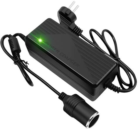 Convertisseur de Tension 230V vers 12V – Adaptateur Secteur 180W 15A avec Prise Allume-Cigare, Transformateur AC vers DC pour Aspirateur Voiture, Compresseur, Mini Frigo, Accessoires Auto