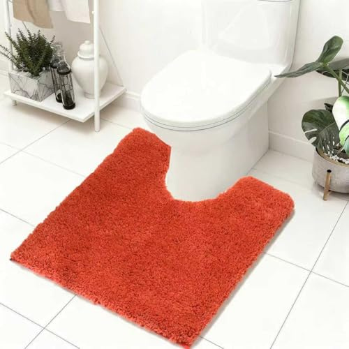 Baahrnom Microfibre Tapis de Bain 50x50 cm,Tapis de WC Contour Antidérapant | Tapis Salle de Bain Lavable Machine, Tapis de Toilette WC Absorbant pour Les Toilettes
