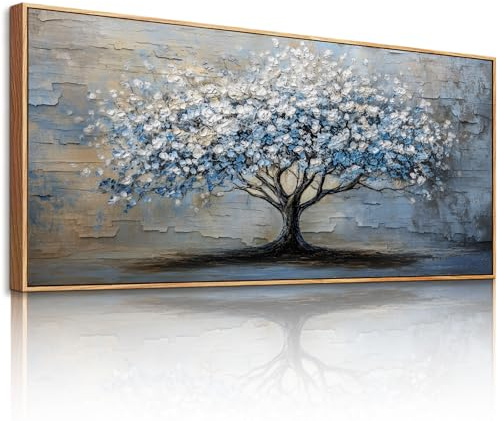 JHHUAMO Moderne Baum des Lebens Bilder mit Rahmen Wohnzimmer 50x100 cm | Lebensbaum Bild, Hochwertige Verarbeitung, Hochauflösender Druck, Einfaches Aufhängen, Vielseitig Einsetzbar