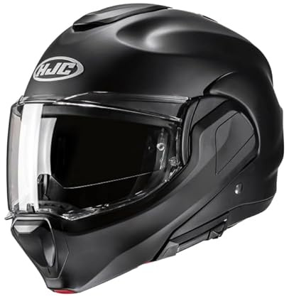 HJC F100 Matt Black Dual Visor Modular 180° Flip Front Ece22.06 Rated Motorcycle Helmet