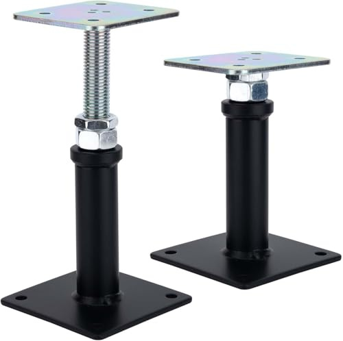 2 Stück pfostenstütze höhenverstellbar, Einstellbar Bereich 150-220mm, Verzinkter Stahl Verstellbar Pfostenträger für Zäune, Unterstände, Pergolen, Carports, Bauarbeiten