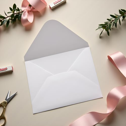 JOYISEN Briefumschläge Ohne Fenster 50 Stück 120GSM Mini Briefumschläge 12.5 * 17.5CM Weiß Umschläge für Thanksgiving Weihnachten Hochzeit und Geburtstag