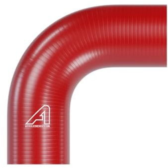 Silicone Hose 90 Degree Elbow Red 9.5mm (3/8) ID - 150mm (6) Legs