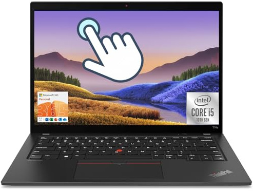 Lenovo Thinkpad T14s Ordinateur Portable écran Tactile, 14 PC FHD(1920x1080), Intel Core i5-10210U, 16 Go de RAM, 256 Go de SSD, Thunderbolt, HDMI, US QWERTY Clavier, Win11 Pro (Rénové)