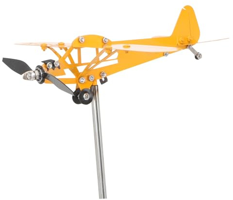 Sewroro Eisen Flugzeug Windspinner Gartendekoration Gartenstecker Außen Windmühle Windbetriebene Metall Skulptur für Blumenbeete und Garten