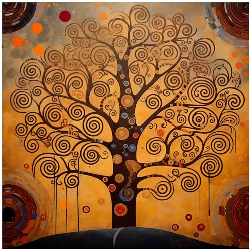 Wallario Memoboard aus Glas mit Motiv, Magnet-Tafel in 50 x 50 cm in Premium Qualität Baum des Lebens