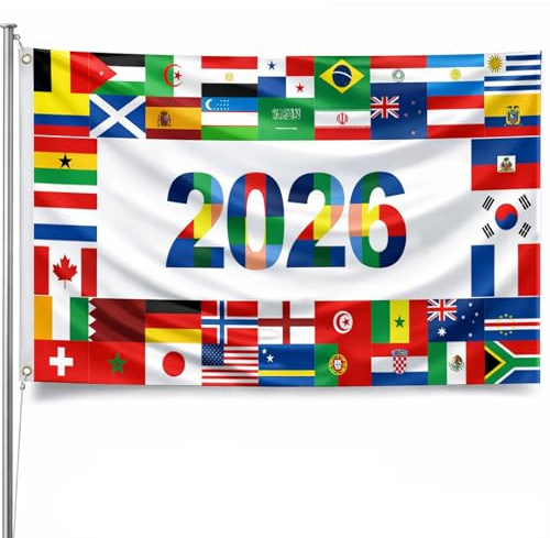 Fussball WM 2026, 90 x 150 Cm Fußball WM 2026 Deutschland Fahne, Ideal Zum Schwenken Bei Spielen Und Zur Dekoration