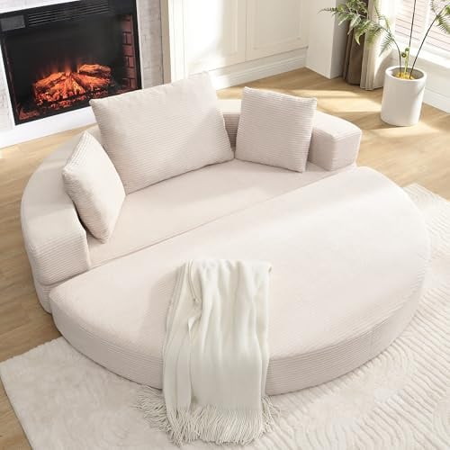 FammyLoft Modulare Boneless Couch, Ovales Sofa Bed mit Kissen, Vollkomprimiertes Ecksofa mit Rückenlehne, Cloud Couch, Compressed Sofa, Einzelschlafsofa, Ohne Montage, für Wohnzimmer/Schlafzimmer