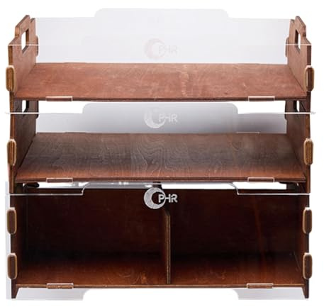 3 Tier Wooden Paint Organizer, 28x25.5x24.5 cm, Lightweight Multipurpose Paint Rack for Model Paints, Art Supplies & Desk Storage, Easy Assembly
