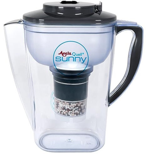 Wasserfilter AcalaQuell Sunny | Anthrazit | Kannenfilter - mit extra gutem Griff | Höchste Filterleistung -mehrschichtig | BPA u. BPB frei | ReNaWa® - Technology | Köstliches, wohltuendes Wasser