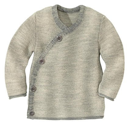 Disana 32511XX - Melange-Jacke Wolle grau/Natur (74/80)