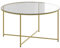 Flash Furniture Greenwich Collection - Mesa de Centro Moderna de Cristal con Marco Entrecruzado, Metal, Transparente/Dorado Cepillado, Juego de 1