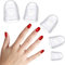 40 Pieces Guitar Fingertip Protectors Silicone Finger Guards Anti-Slip Finger Protection Covers Caps for Stringed Instruments Guitar Mandolin Bass Counting Sewing, 5 Sizes (Transparent)