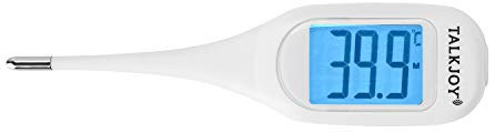 PROFI Sprechendes Fieberthermometer Digitales Thermometer Seniorenthermometer für Blinde oder mit Sehschwäche: Ansage Temperatur & flexible Spitze