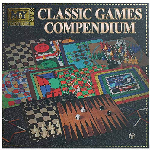 New Classic Games Compendium, 100 Board Games With Dice, Puzzles & Matchsticks, Indoor Board Game Set For Kids & Adults, Ludo, Snakes & Ladders, Chess Games Set