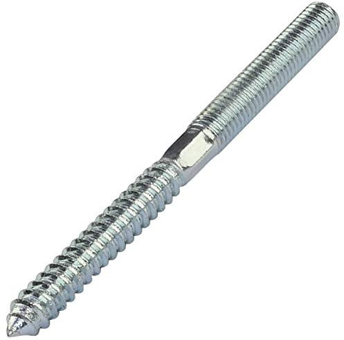 AERZETIX - Lot de 10 - Vis à double filetage - Goujon - patte à vis - métal/bois avec ou sans cheville - Ø10x120mm - en аcier zingué - couleur Argent - C44770