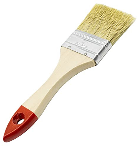 CABLEPELADO Paletina Pintura | Brocha Pintura | Pincel Pintura | Mango Madera Color Rojo | Doble cerda | Apto para Mueble, Paredes, Vallas | 50 mm Ancho cerda