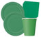 Isola Party Kit festa di compleanno tinta unita color Verde Smeraldo per 32 persone eco-friendly (32 piatti di carta ⌀ 23 cm, 28 bicchieri di carta 266 ml, 40 tovaglioli di carta 33x33 cm)