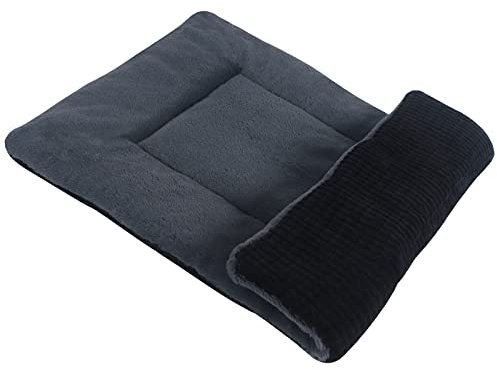 PET SPPTIES Hundebett Weiches und Warmes Matten Hundekissen Waschbarn kuschelig Umkehrbar Haustier Sofakissen PS085 (90X70 cm, Schwarz)