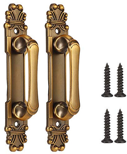 mumisuto Door Handle, 2Pcs/Set European Style Antique Zinc Alloy Door Pull Handle Cabinet Hardware Accessory Antique Cabinet Handles for Most Doors Cabinet Drawer Wardrobes
