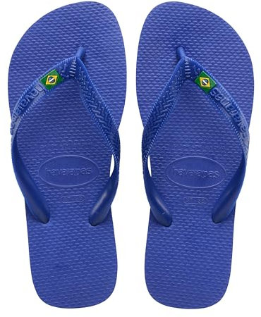 Havaianas - Top Brasil, Infradito Comode, Resistenti e Leggere con Suola Antiscivolo, Bandiera del Brasile sulle Strisce, Unisex Adulto, Marine Blue, 33/34 EU