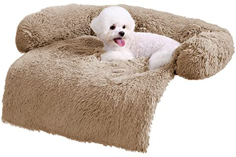 ANWA Hundesofa Bett Matte Bezug Weicher Plüsch, Couchbezug für Hunde Hundematte für Möbel Schutz Haustier Sofa Matte für Hunde, Hundemöbel Bett Sofa Kissen Waschbar Hundebettmatten Kamel