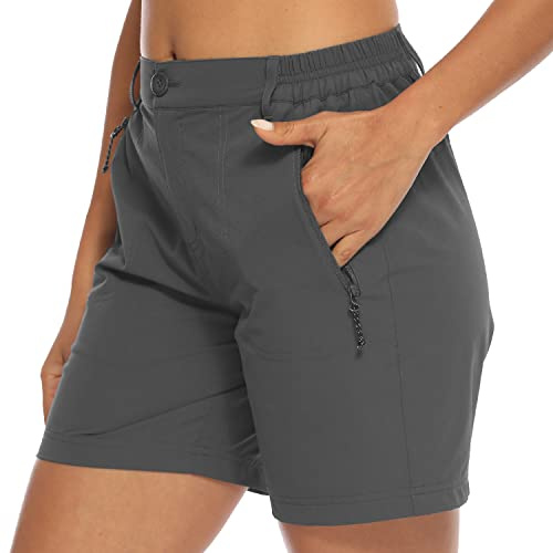 donhobo Womens Golf Walking Shorts,Ladies Hiking Quick Dry Lightweight Outdoor Stretch Shorts with Zip Pockets
