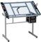 Yaheetech Mesa de Dibujo Inclinable Mesa de Pintura Multifuncional Escritorio con Tapa de Cristal 104x 60x 80cm para Arte Estudio con Tablero Ajustable de 0° a 60°