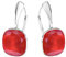 Square 12 mm 44 Farben Wunderbar Hängend Ohrringe 925 Silber Österreichische Zirkonia - Schmuck für Frauen und Mädchen - Hängeohrringe Ideal für Geschenke für Frauen (Royal Red)