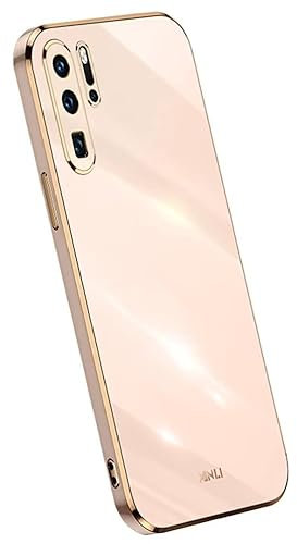 Topme Silikonhülle für Huawei P30 Pro / P30 Pro New Edition (6.47 Inches), [handyhülle im Goldrand-Stil] - Rosa