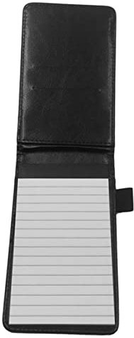 STOBOK Mini Pocket Notepad PU Leather A7 Journal Thickened Inner Pages Portable Office Schedule Planner Black