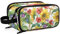 Kulturbeutel Blumen-Blumen-Sonnenblumen-Mohn Große Kosmetiktasche Kulturtasche Waschtasche Make Up Tasche Waschbeutel Schminktasche für Damen Mädchen