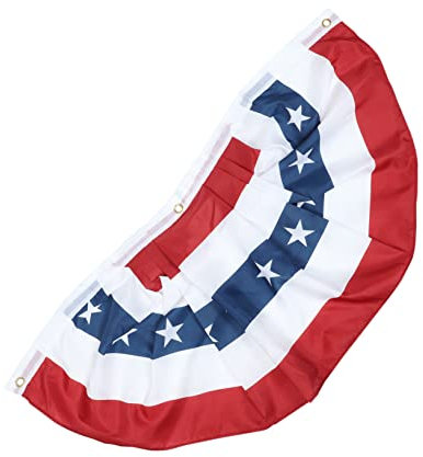 Yardwe 4pièces Fanions De Drapeau Américain Plissés Lot De Décoration Intérieure Et Extérieure Banderoles Patriotiques