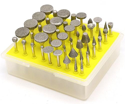 Lot de 50 fraises diamantées - Fraises diamantées - Outil rotatif de 1/8 - Accessoires pour verre et pierre précieuse - #120