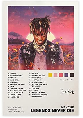 Legends Never Die Music Album Poster Leinwand Poster Wand Kunst Dekor Drucken Bild Gemälde Für Wohnzimmer Schlafzimmer Dekoration Unframe:12x18inch(30x45cm)