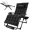 UDPATIO Sun Loungers with Cushion for Garden, Outdoor Reclining Zero Gravity Chair with Cup Holder, Extra Wide Folding Lounger Chair for Patio Beach Pool, Support 200kg Black XL
