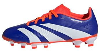 adidas Predator League J Football Boots Multi Ground Fußballschuhe, Lucid Blue/Cloud White/Solar Red, 28 EU