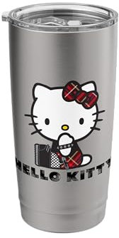 Hello Kitty Punk Checked Stainless Steel Insulated Tumbler