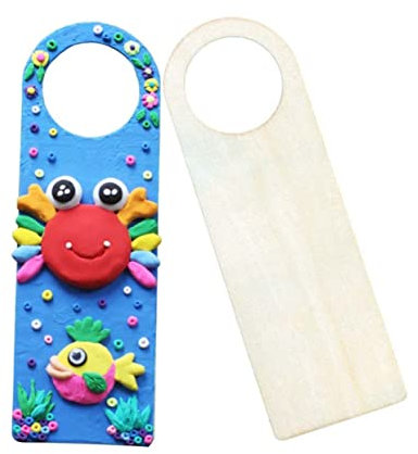 NEECS 12pcs Kids Clothes Hangers Door Knob Hanger Blank Wooden Hanger Plaque Door Knob Hangers Blank Handle Pendant The Sign Door Handle Ornament Door Hanging Pendant Child Christmas Han