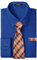 HISDERN Men's Blue Dress Shirts Long Sleeve Business Button Down Shirt and Tie Set Formal Casual with Pocket L