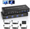 4K@60Hz Dual Monitor HDMI KVM Switch 4 PC, Unterstützt EDID, USB 3.0 KVM Switches HDMI für 4 Computers 2 Monitore mit Audio Mikrofon und 3 USB 3.0 Ports, Inklusive DC Adapter und 4 USB3.0-Kabel