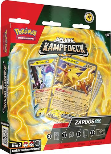 Pokémon-Sammelkartenspiel: Deluxe-Kampfdeck Zapdos-ex (sofort spielbares Deck mit 60 Karten & Zubehör)