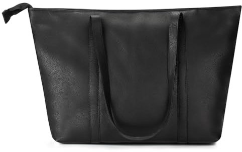 LEABAGS Leder Handtasche Juliana, Damen Premium Echtleder Shopper 16 inches, Business Laptoptasche groß und elegant, Damen Bags Vintage Tragetasche Große Kapazität für Arbeit Freizeit oder Einkauf